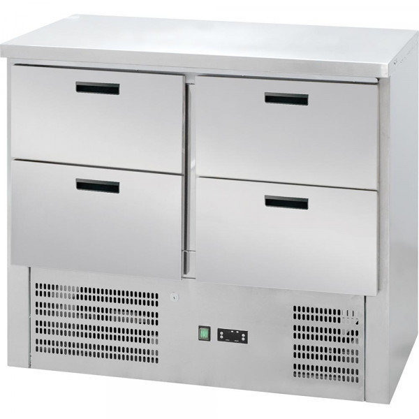 Kühltisch mit 4 Schubladen GN1/1 und statischer Kühlung, 130 Liter