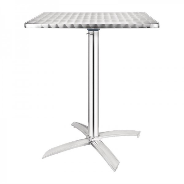 Bolero viereckiger klappbarer Tisch Edelstahl 1 Bein 60cm