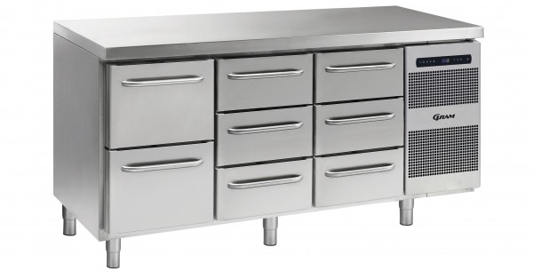 GRAM Kühltisch 2x große & 6 kl.Schubladen GASTRO K 1807 CSG A 2D/3D/3D L2