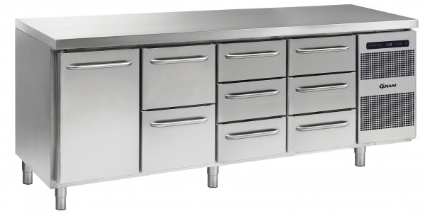 GRAM Kühltisch eine Tür 2 große & 6 kl.Schubladen GASTRO K 2207 CSG A DL/2D/3D/3D L2